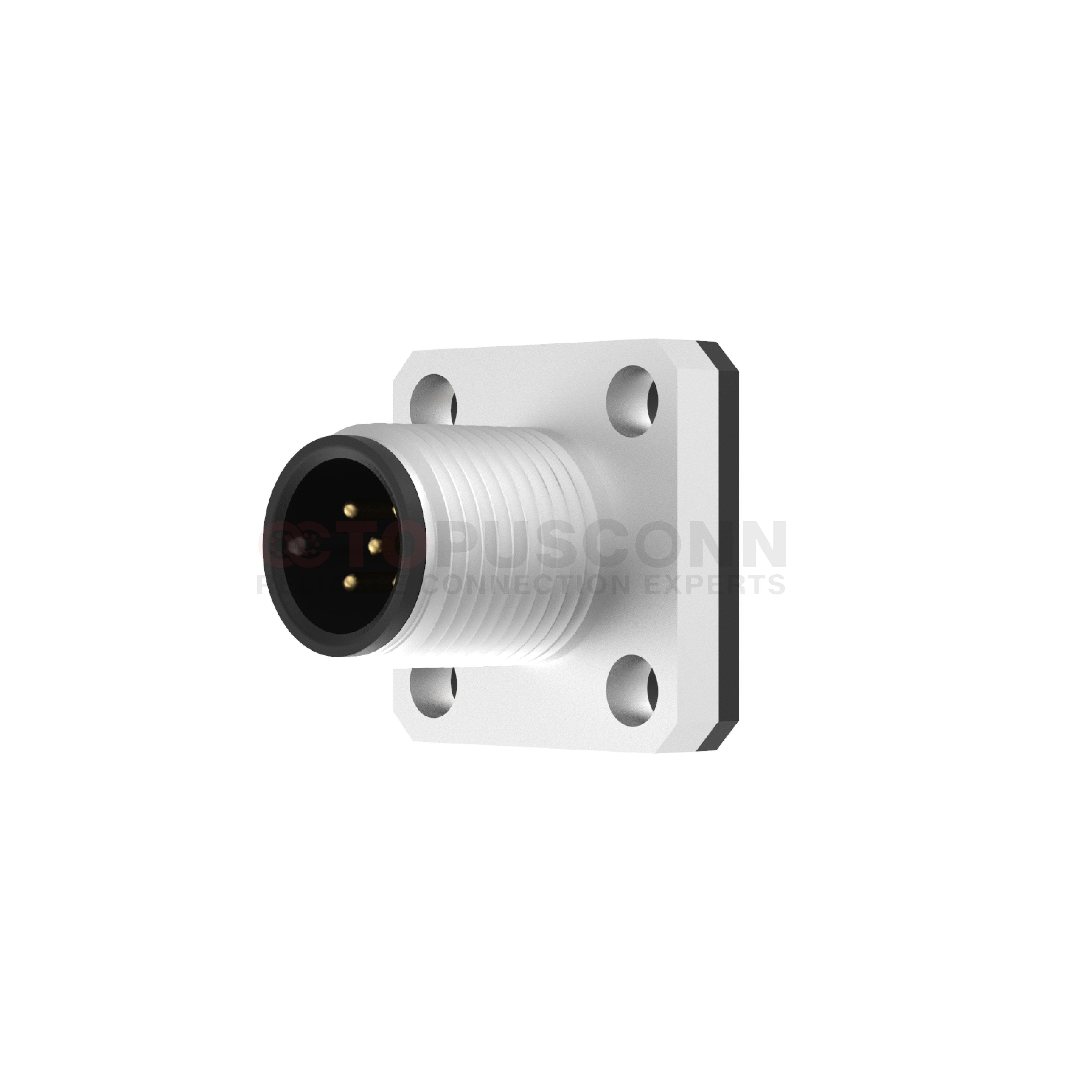 M12 A Coded 2-17PIN Male Solder Connector Square Flange