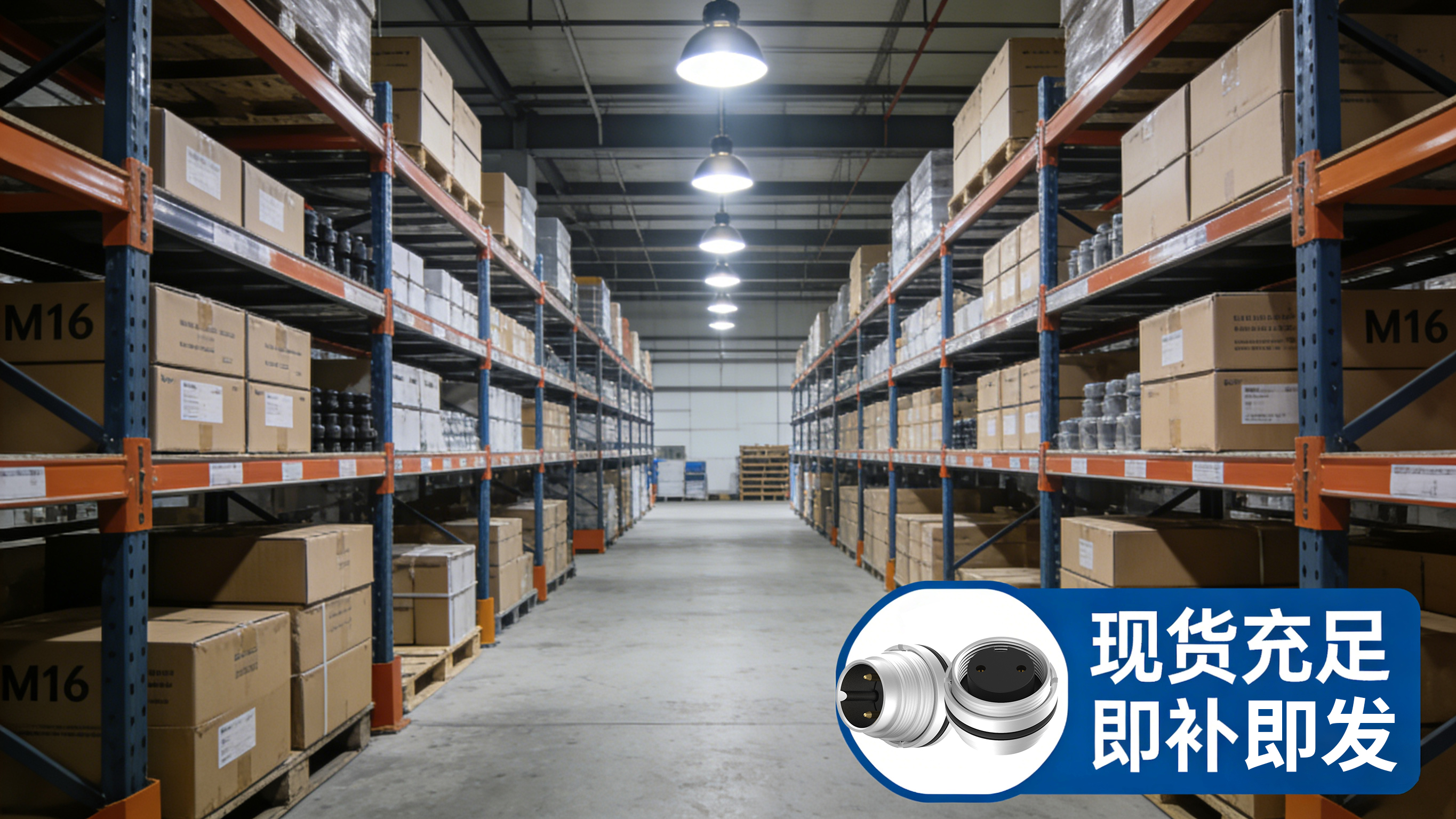 奥普斯康M16连接器仓库现货实景