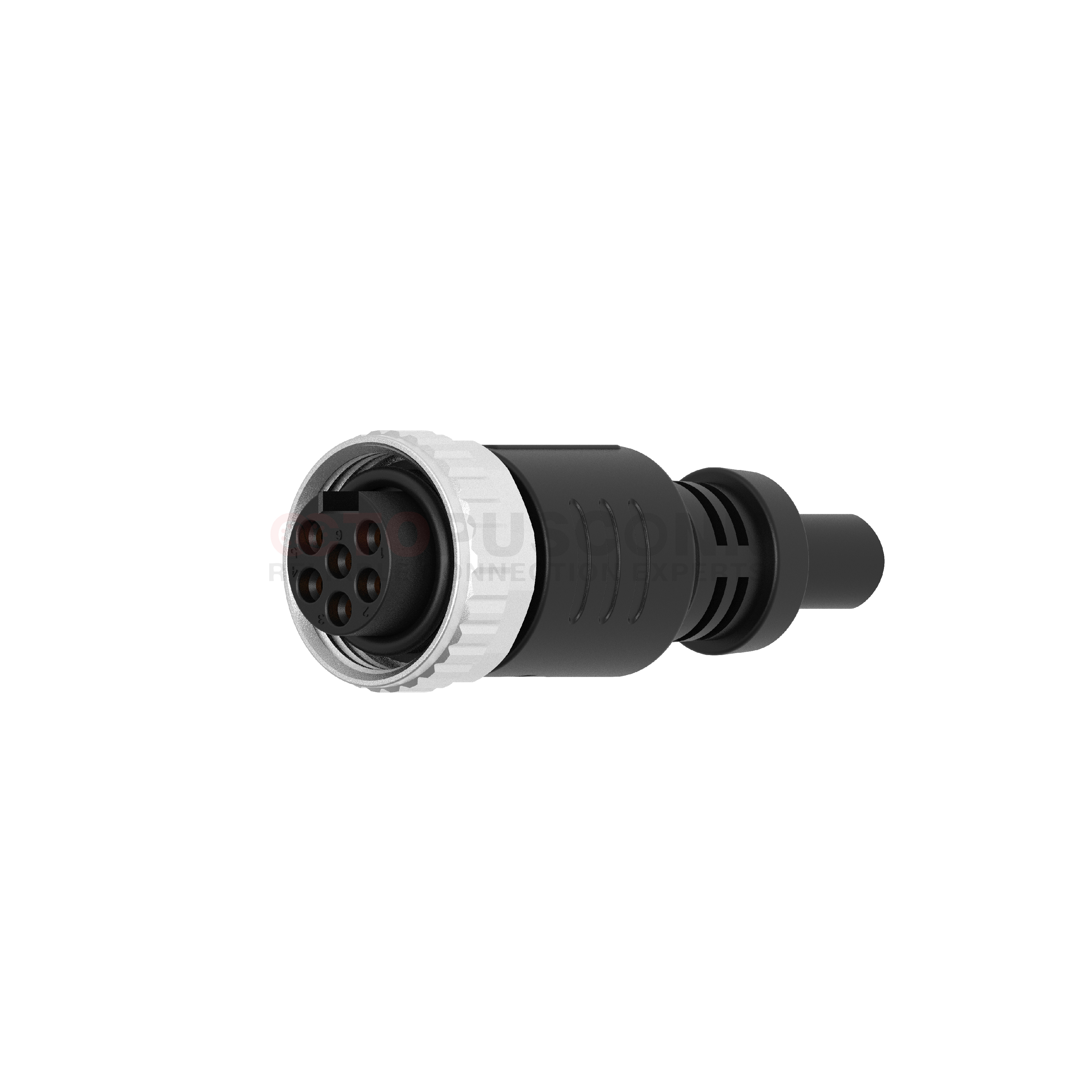 7/8 Circular Connector Cable  Straight Type Rubber Overmolded 4-PIN Female Wire-Soldered