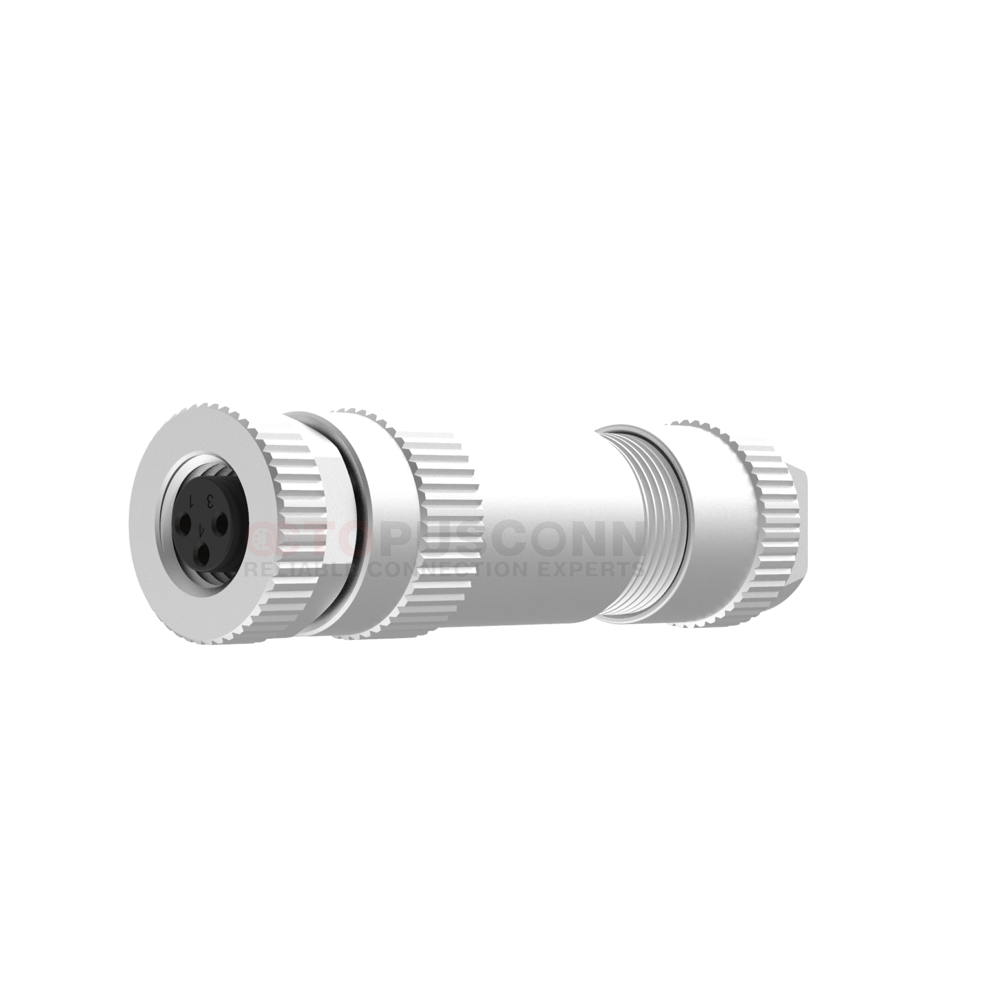 M8 Series A-Code Connector Straight Type Metal Assembled 3-8 Pin Female  Screw-Mounted Type