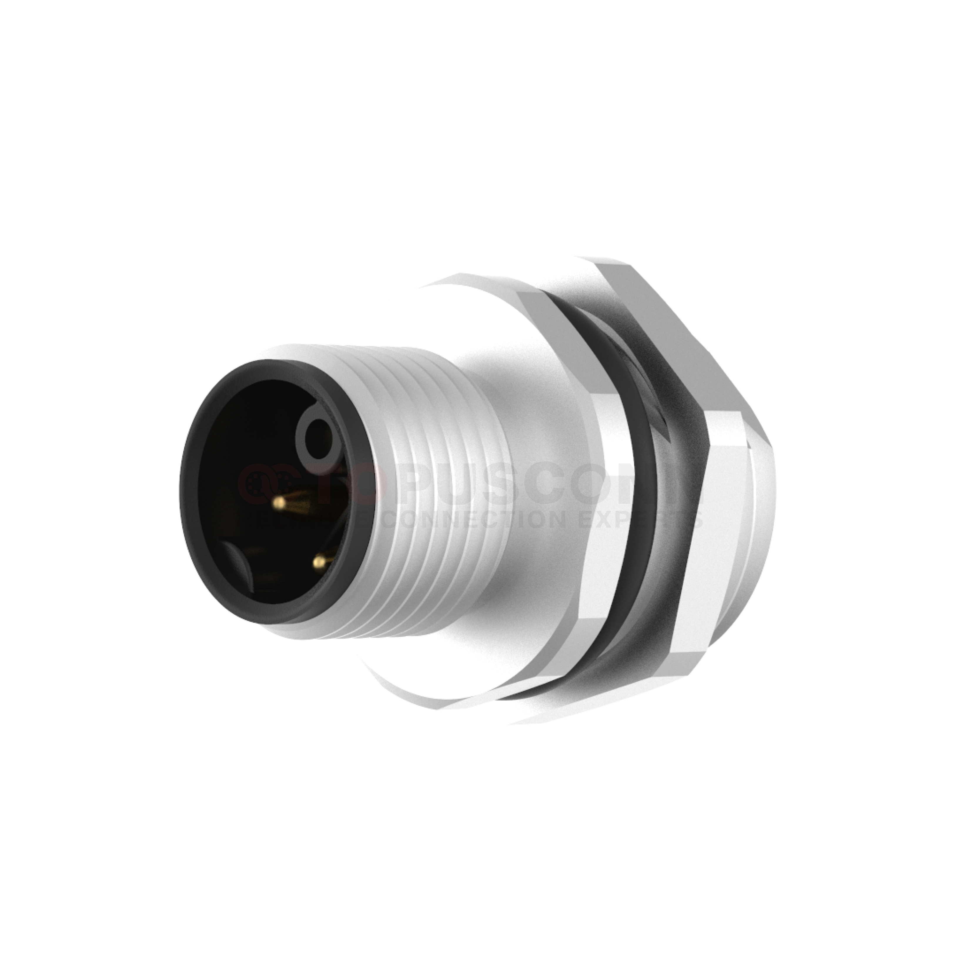 M12  K-Code Connector Front Panel Mount 3-5 PIN Male Soldered Type M16*1 