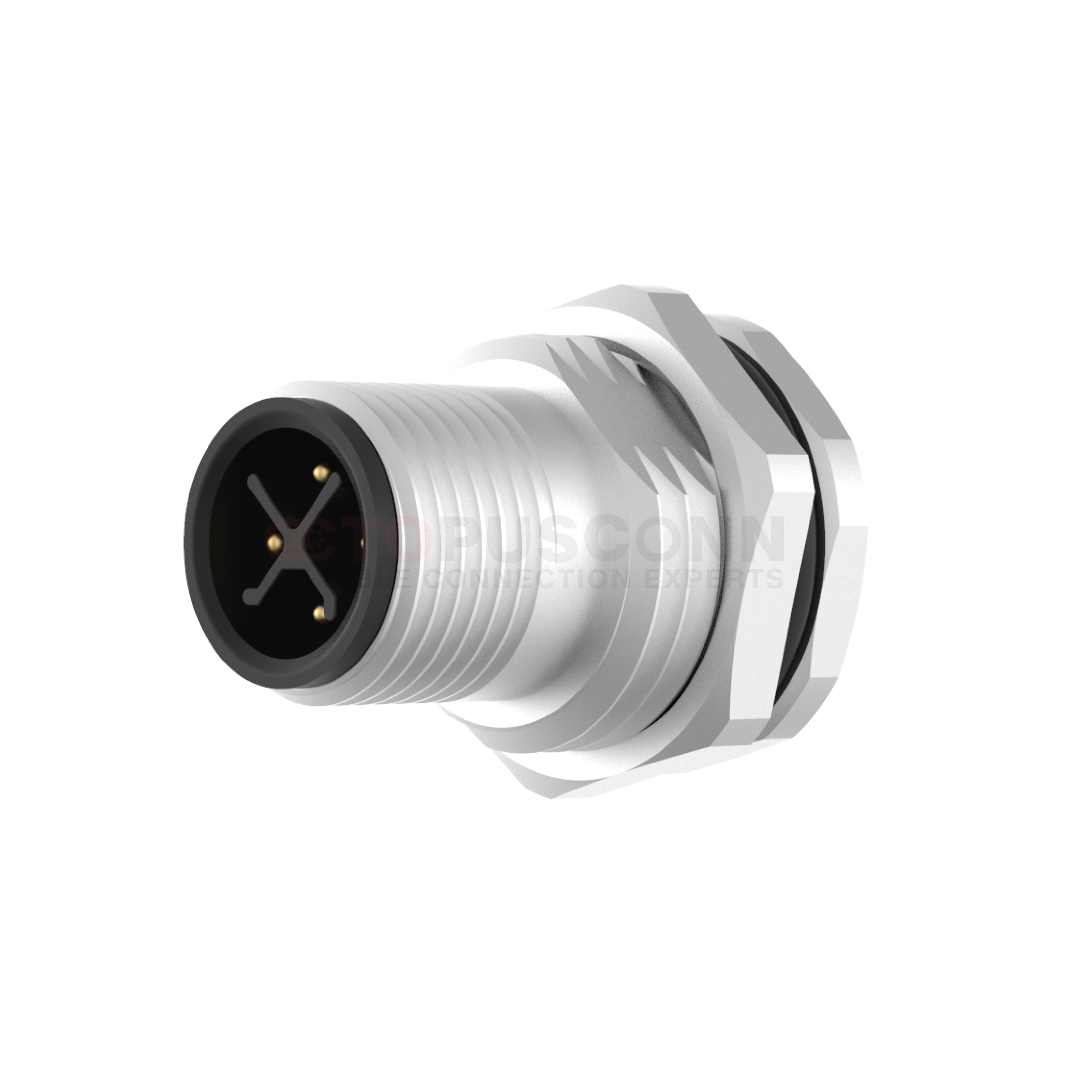 M12  S-Code Connector Rear Panel Mount 3-4 PIN Male PCB Mount Type M16*1 