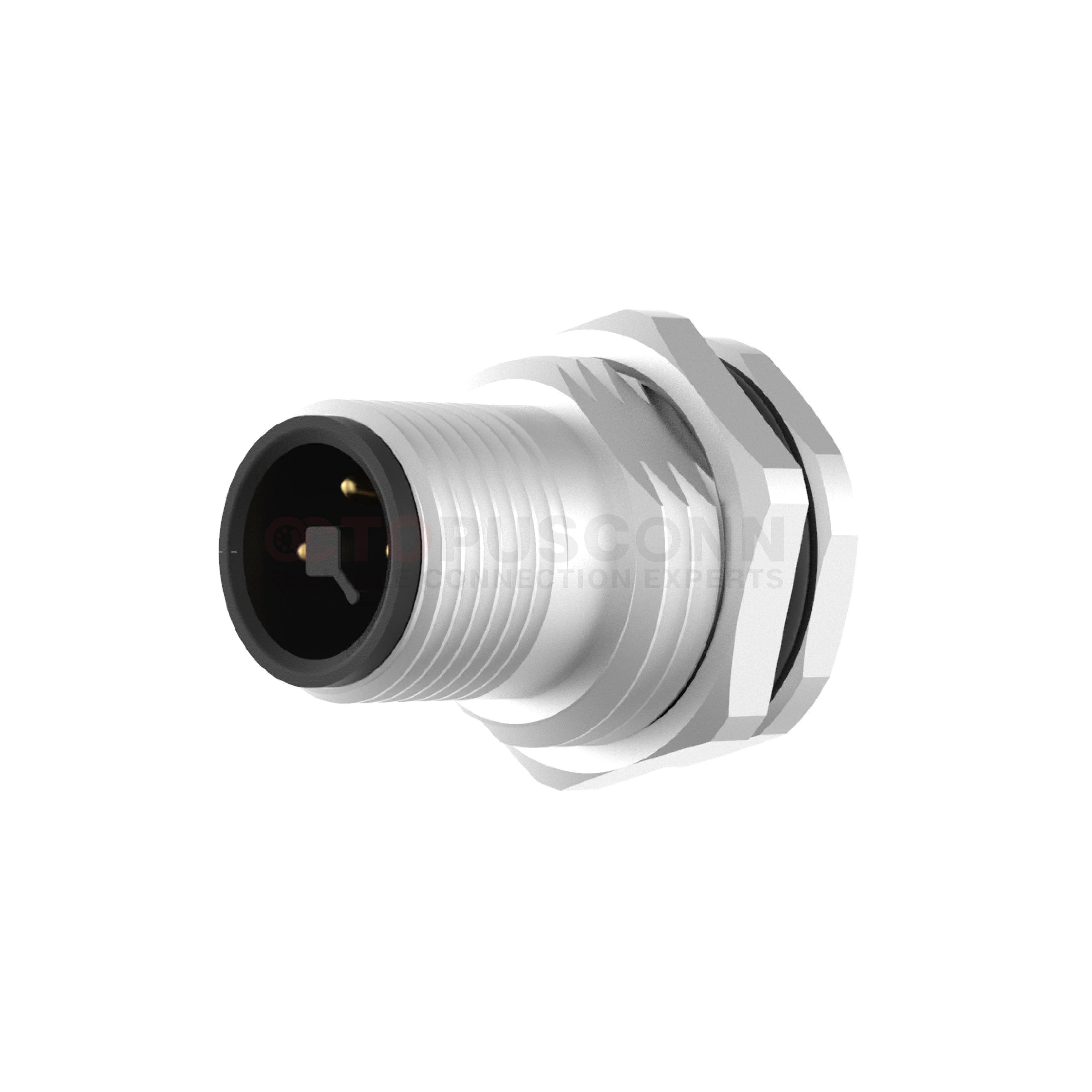 M12  T-Code Connector Rear Panel Mount 2-4 PIN Male PCB Mount Type M16*1 