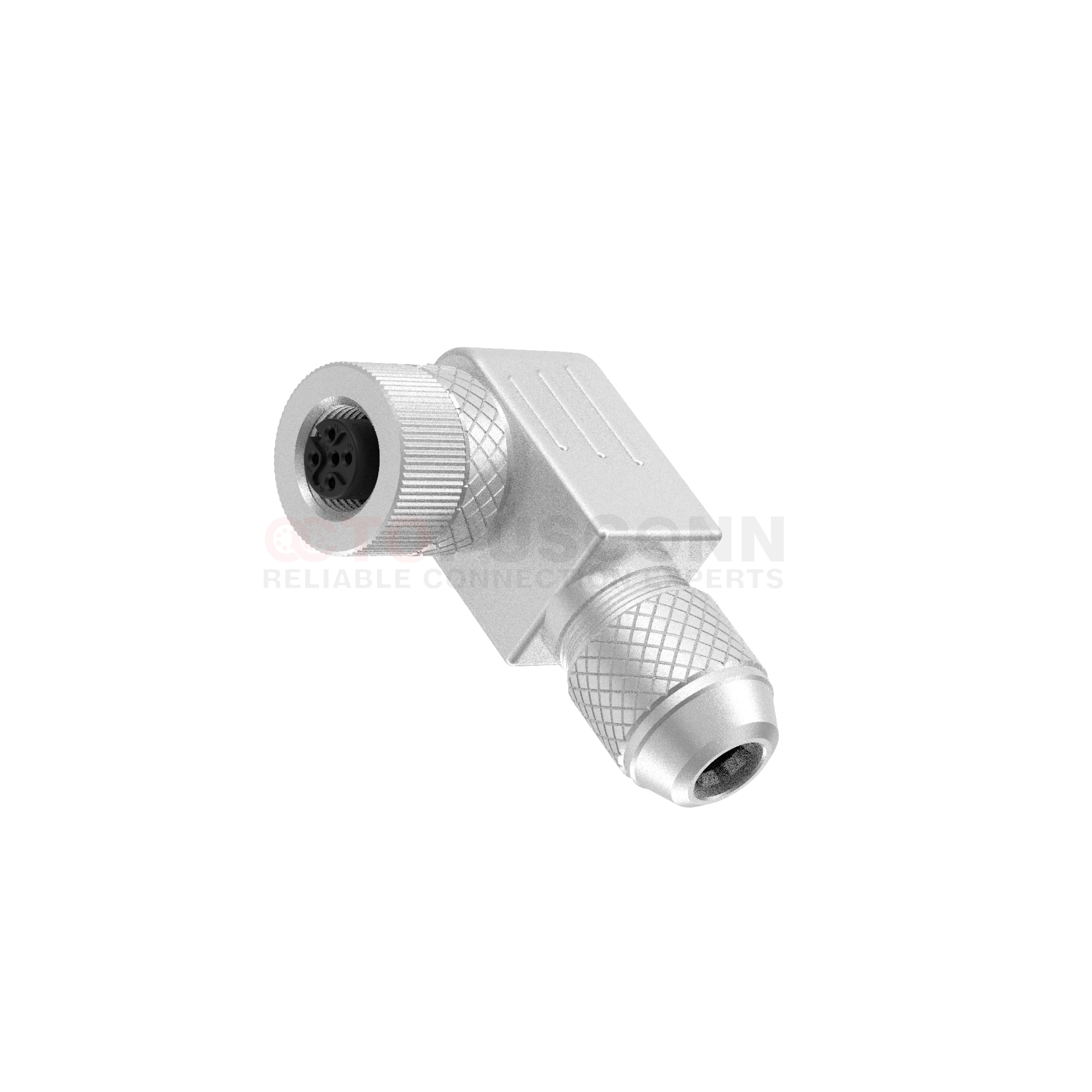 M12 A Coded Connectors Right Angle Metal Assembled 2-8PIN Female Screw type PG9