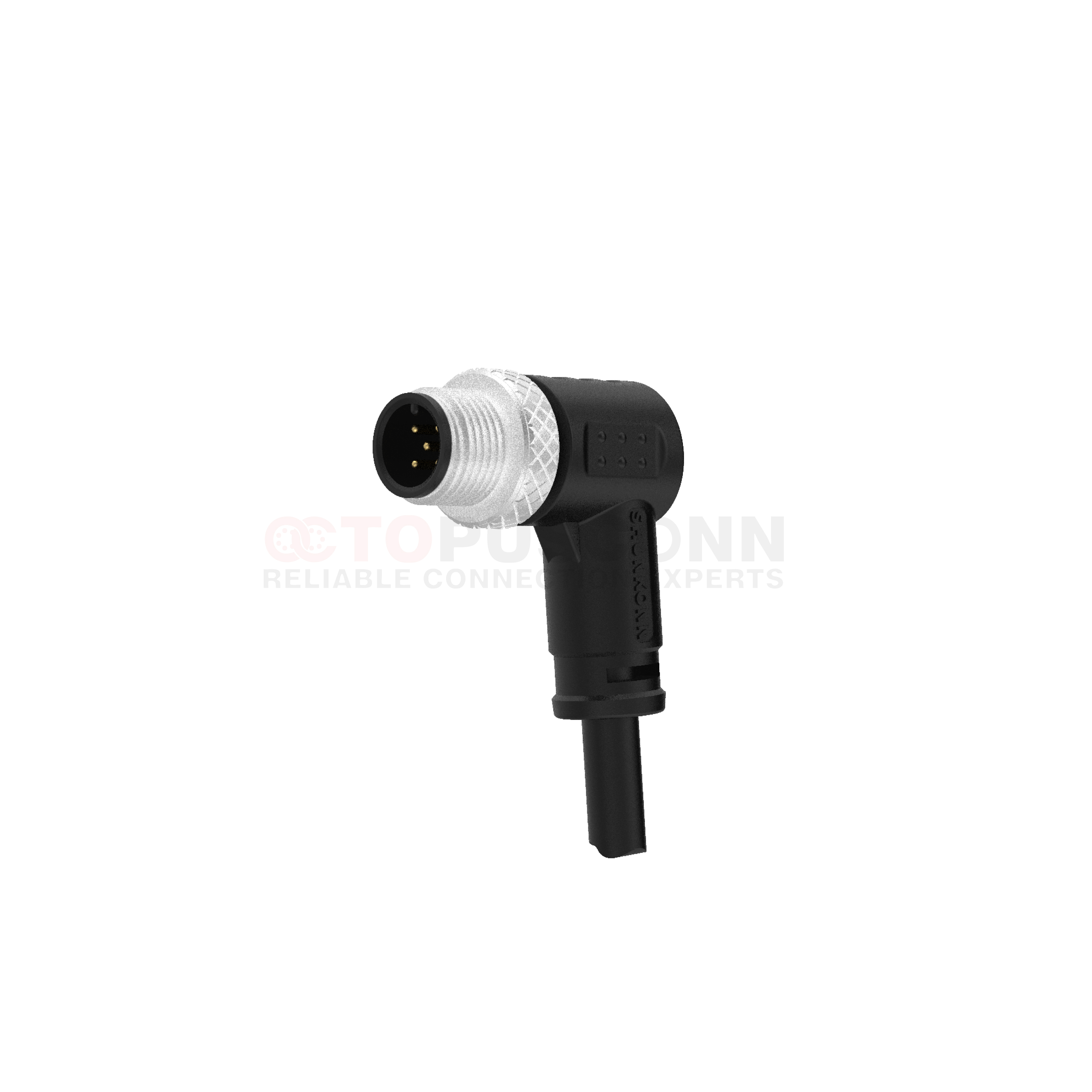 M12 A Coded Connection Cable Right Angle Overmolded Type 2-17PIN Male Solder Type