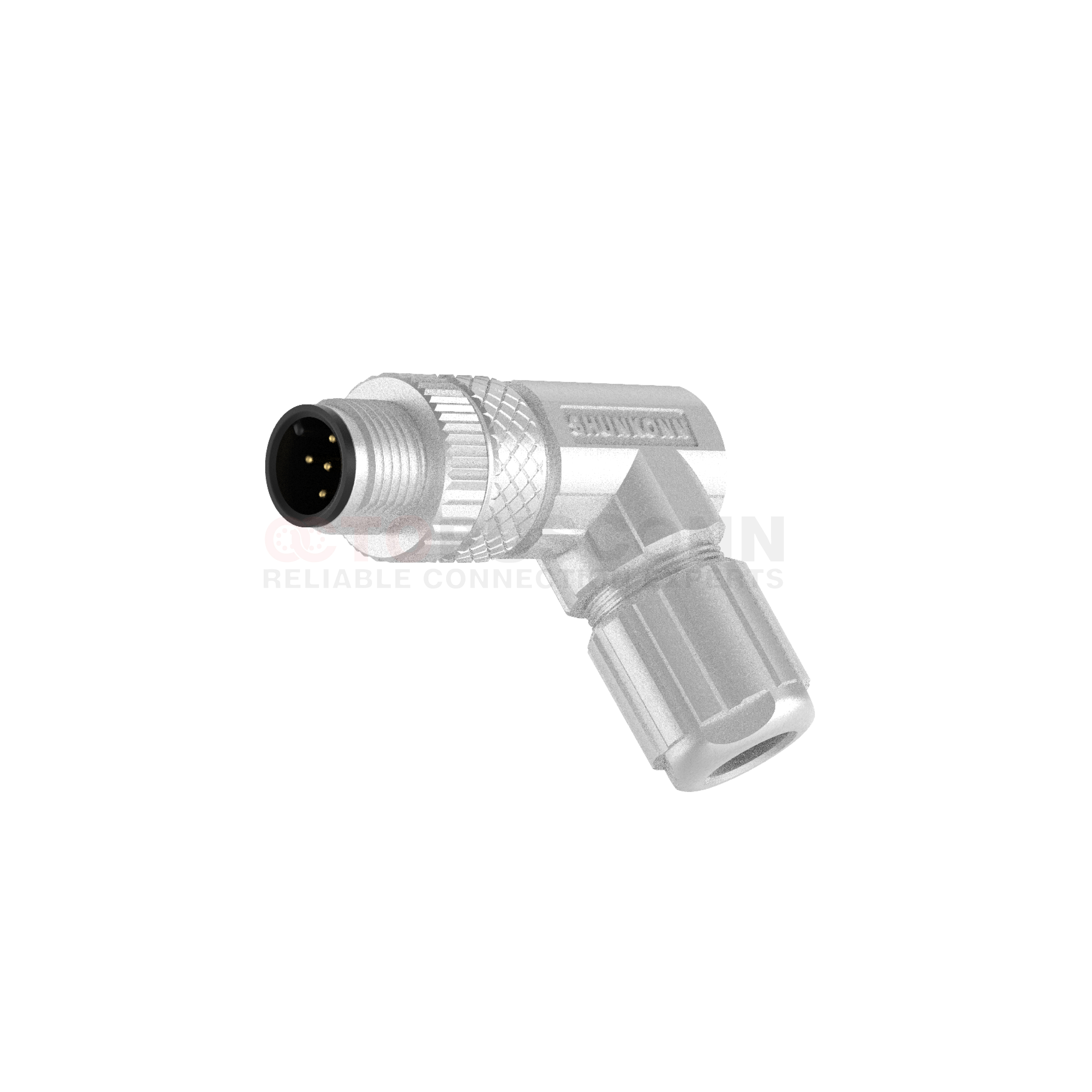 M12 A Coded Connectors Right Angle Metal Assembled 2-17PIN Male Solder Type PG7