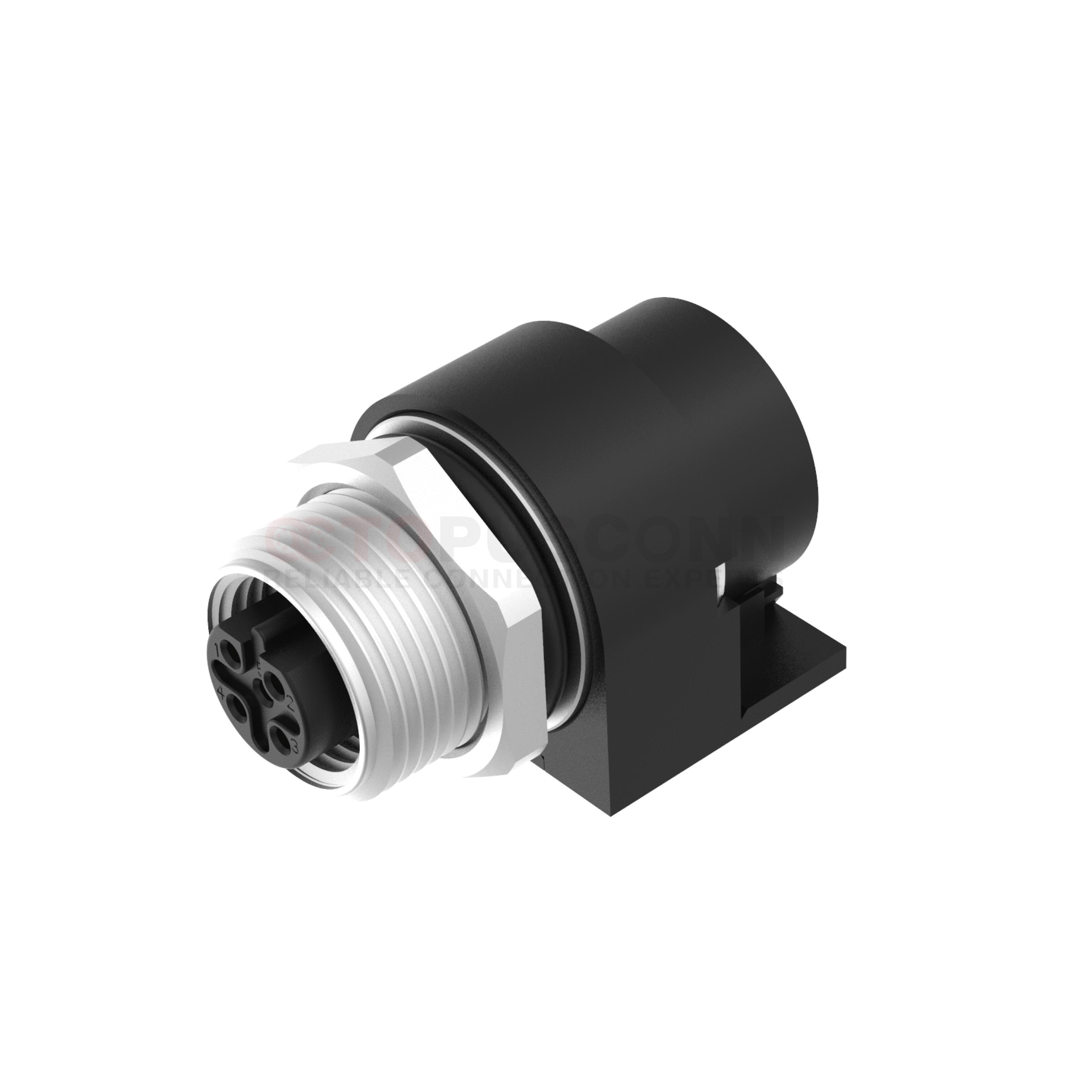 M12B Coded Connectors Plate Rear Mount 3-5PIN Female Plug plate type M15*1 shielded