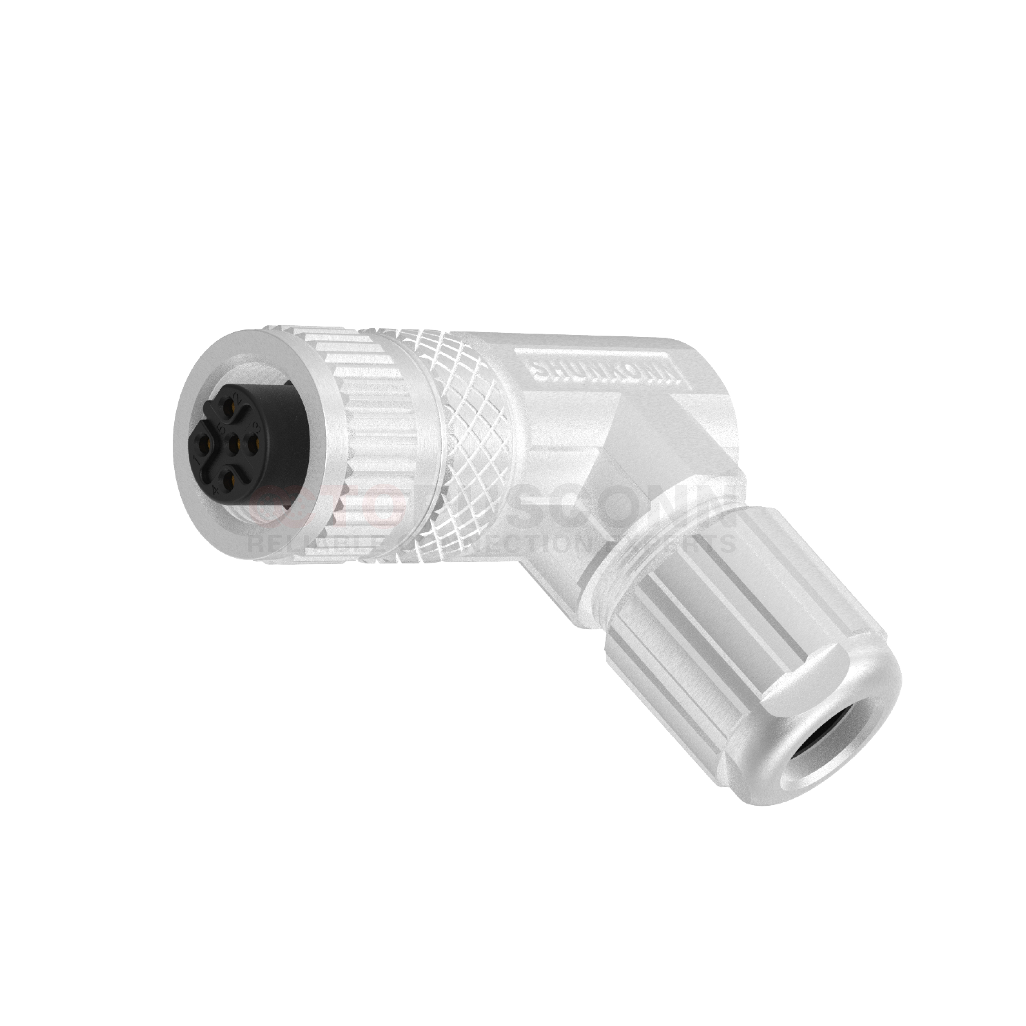 M12 B Coded Connectors Right Angle Metal Assembled 3-5PIN Female Solder Type PG7