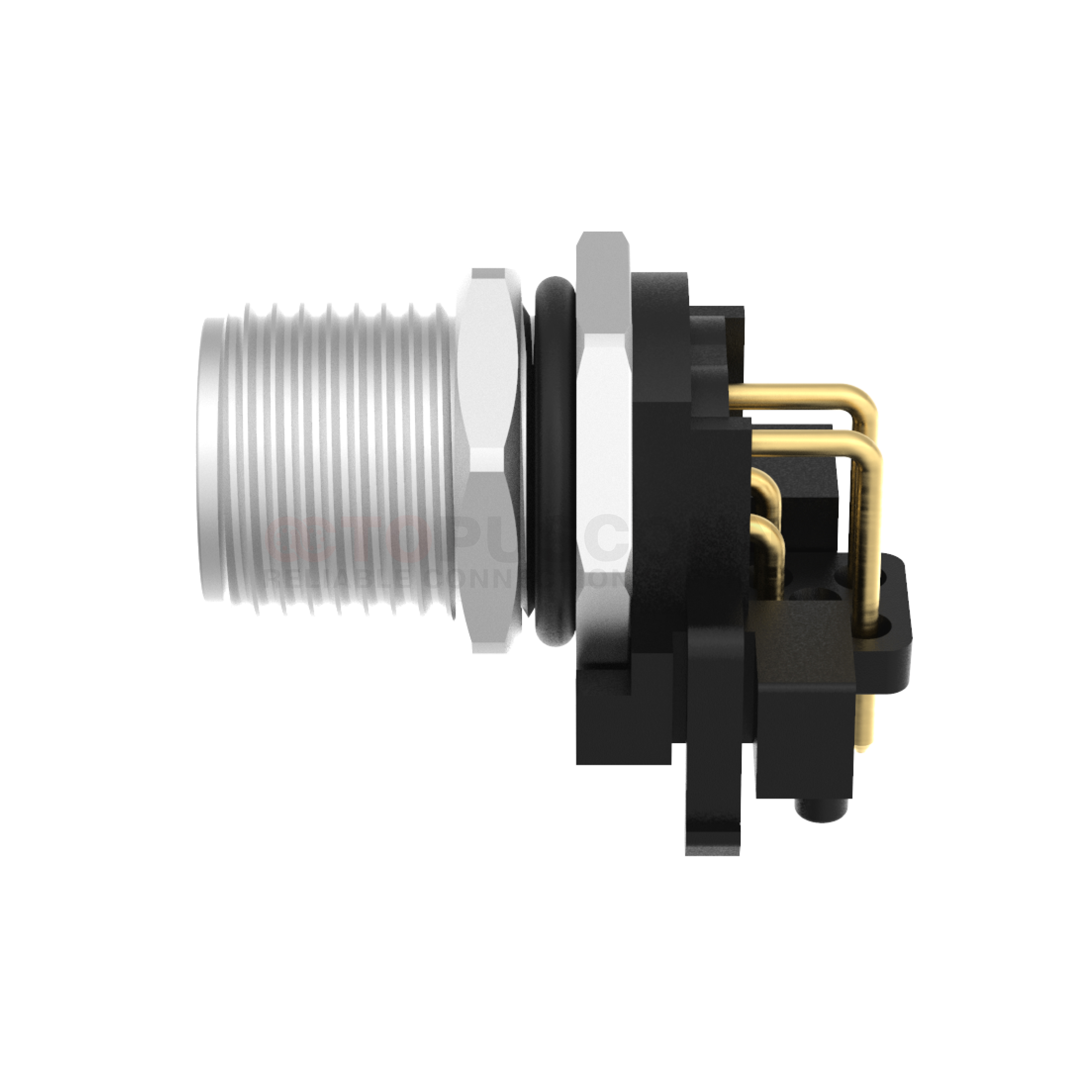 M12 D Coded Connectors Plate Rear Mount 4PIN Male Plug plate type M12*1.0