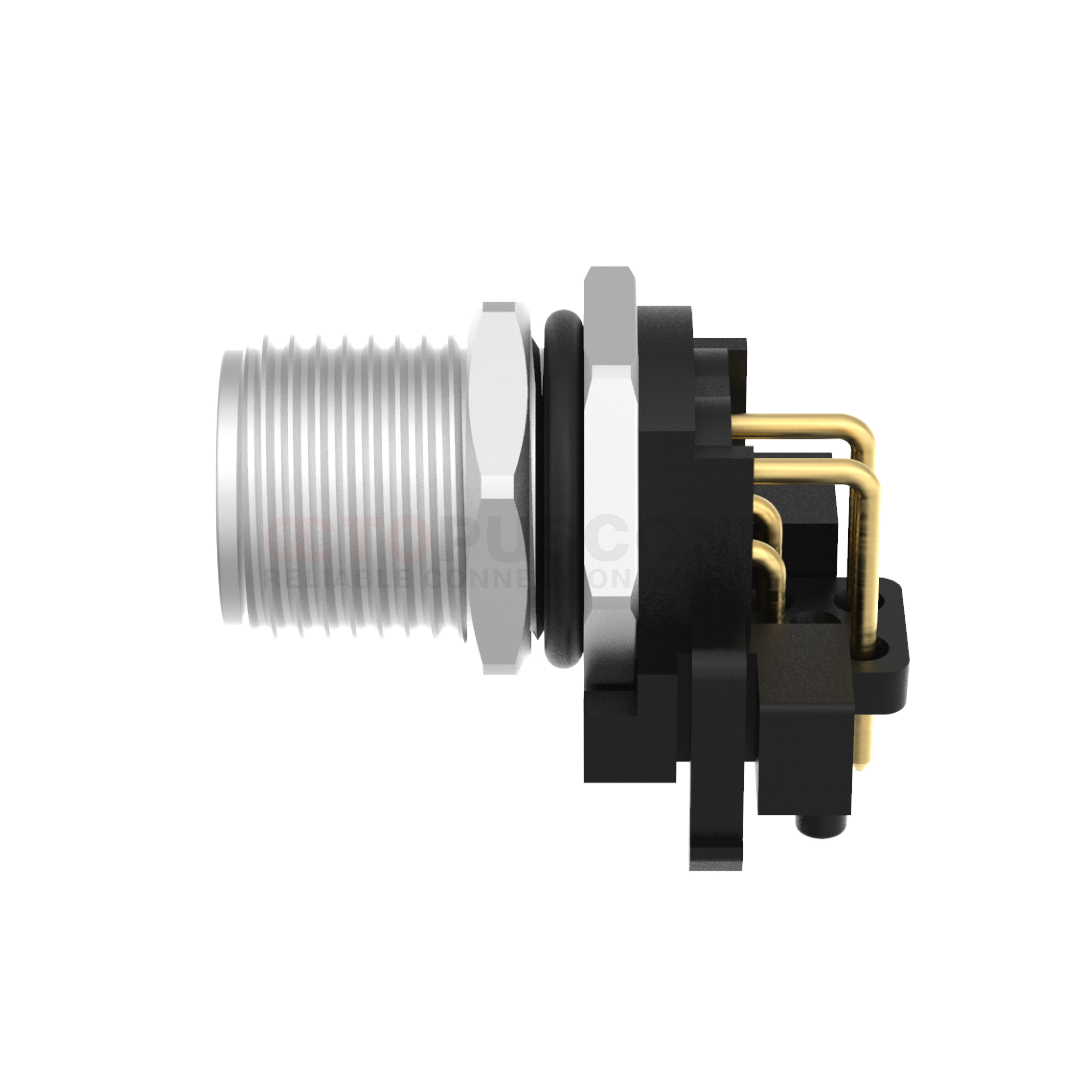 M12 D Coded Connectors Plate Rear Mount 4PIN Male Plug plate type M12*1 shielded