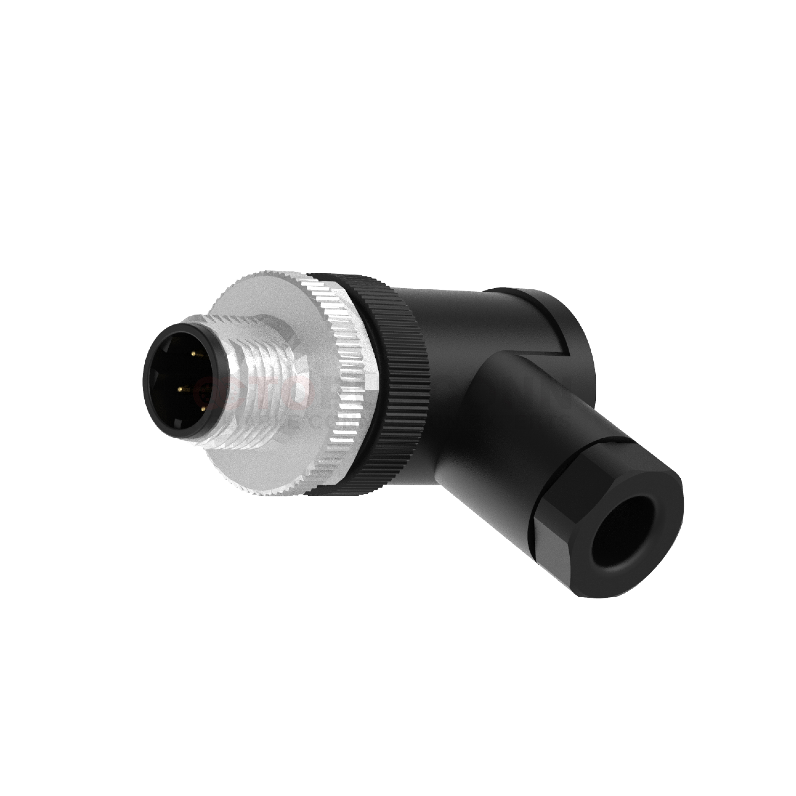 M12 D Coded Connectors Right Angle Plastic Assembled 4PIN Male Screw type PG7