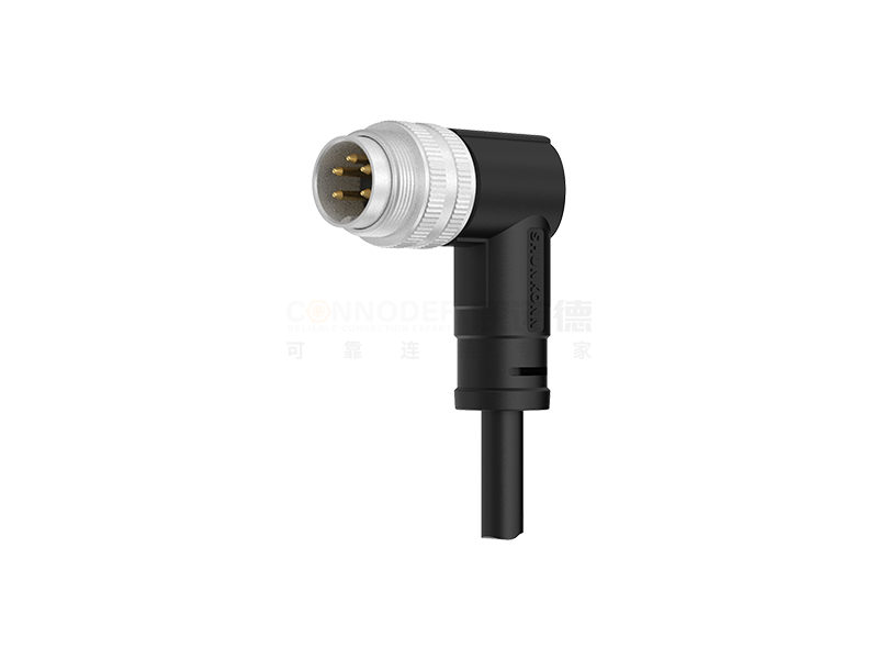 M16连接线弯脚90度包胶成型式公端焊接式- 非屏蔽