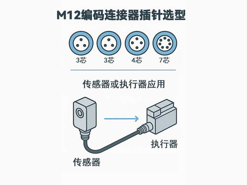 M12 A 编码连接器的引脚选型