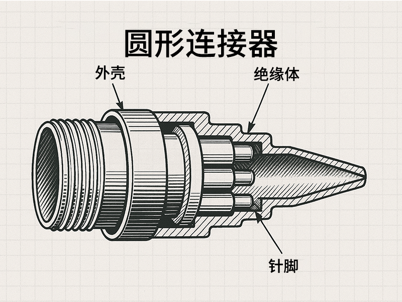 圆形连接器剖面图