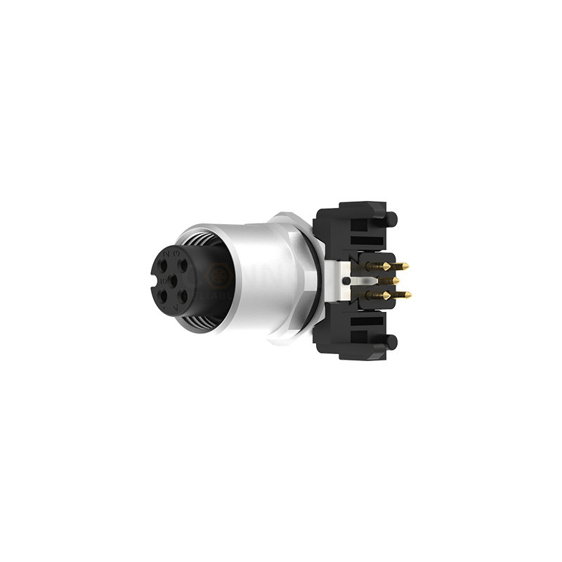 M12 A Coded Connectors Plate Rear Mount 2-12PIN Female Plug plate type M12*1 shielded 