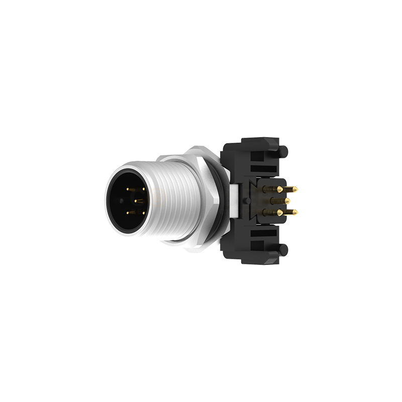 M12 A Coded Connectors Plate Rear Mount 2-12PIN Male Plug plate type M12*1  