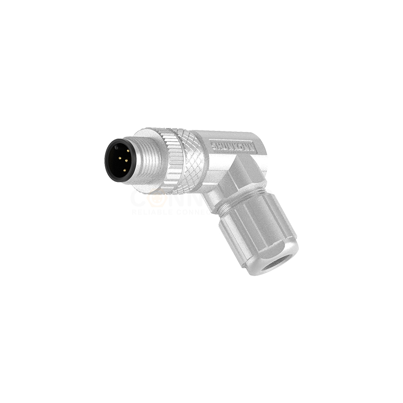 M12 A Coded Connectors Right Angle Metal Assembled 2-17PIN Male Solder Type PG7