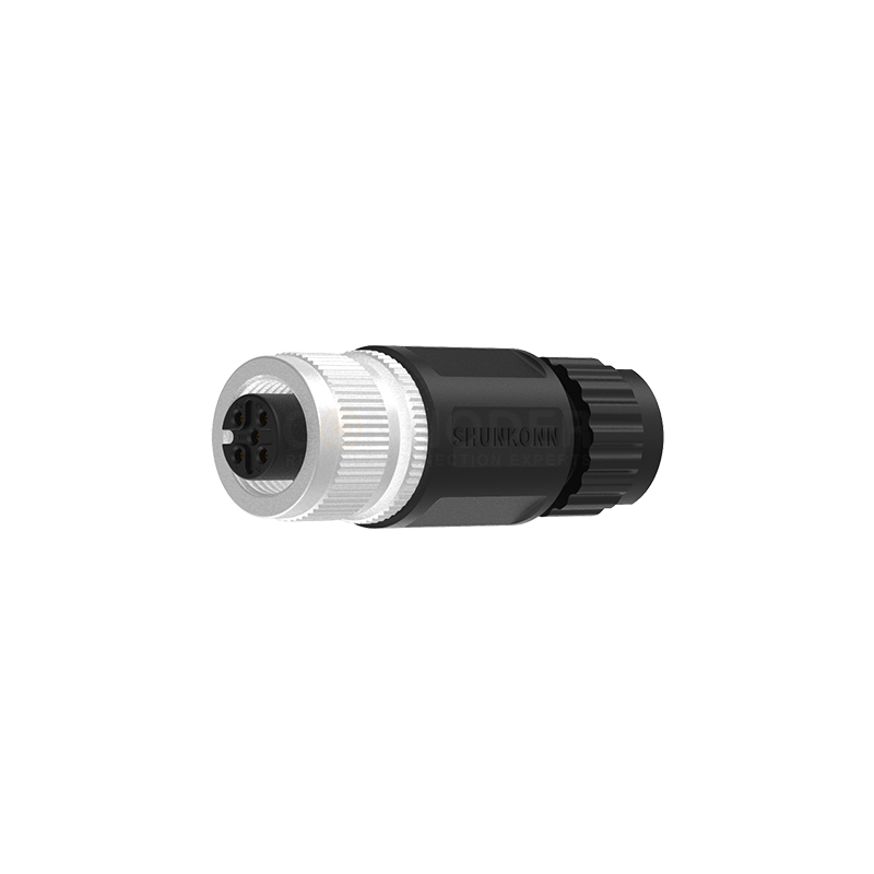 M12 A Coded Connectors Straight Plastic Assembled 2-17PIN Female Solder Type PG7