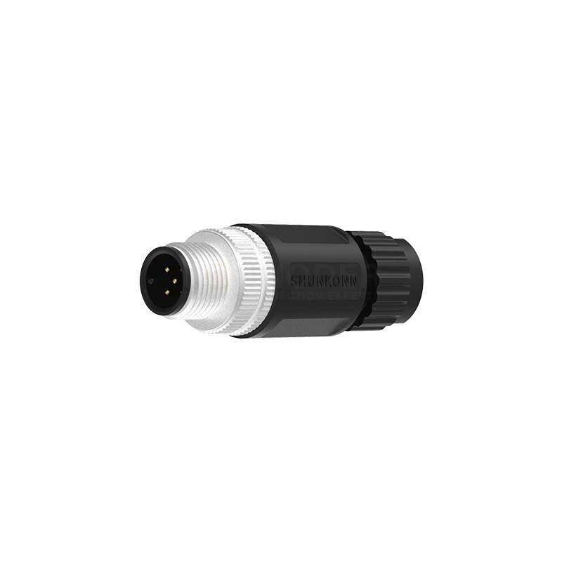 M12 A Coded Connectors Straight Plastic Assembled 2-17PIN Male Solder Type PG7