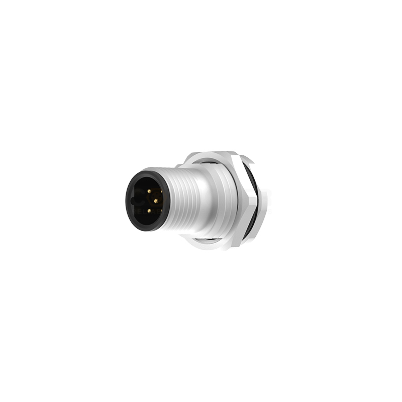 M12 B Coded Connectors Plate Rear Mount 3-5PIN Male Plug plate type M16 ...