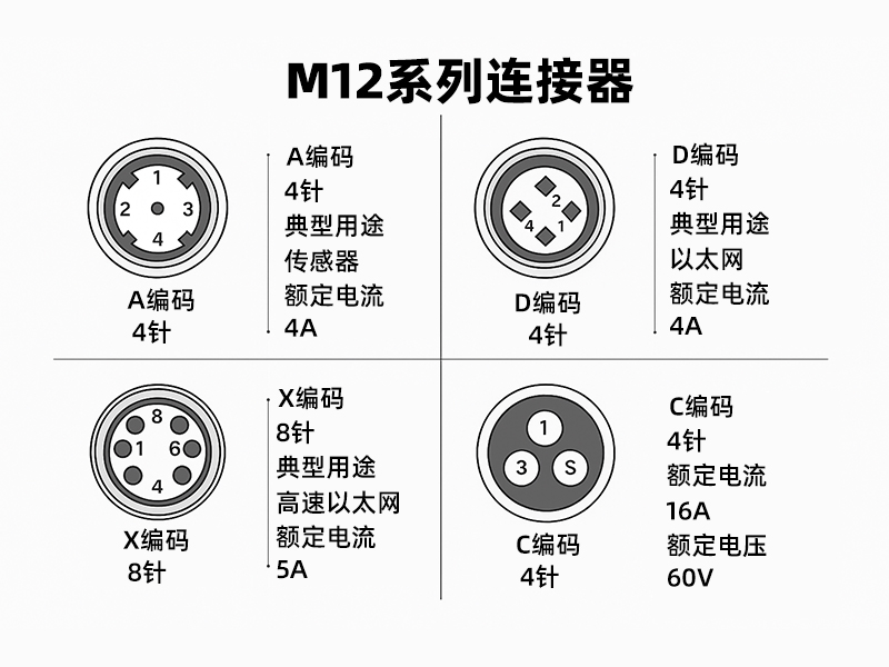 M12 连接器详细技术图解