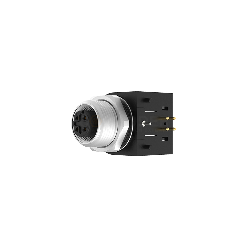 M12 D Coded Connectors Plate Rear Mount 4PIN Female Plug plate type M15 ...