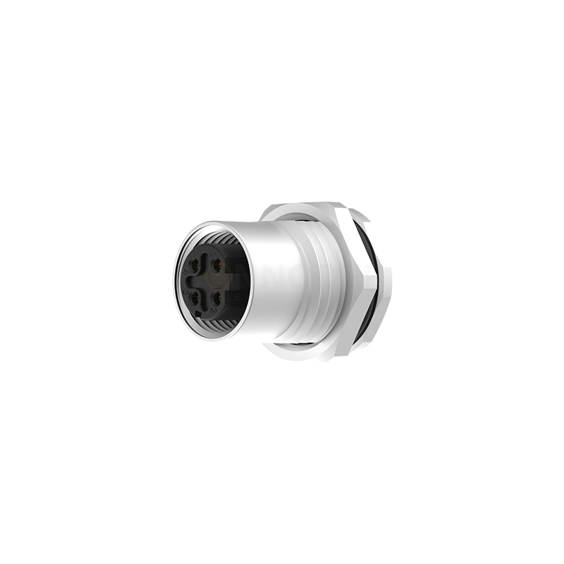 M12 D Coded Connectors Plate Rear Mount 4PIN Female Plug plate type M15 ...