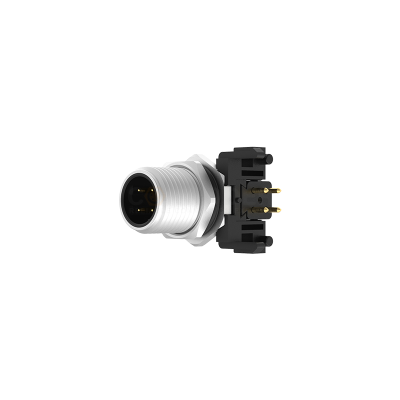 M12 D Coded Connectors Plate Rear Mount 4PIN Male Plug plate type M12*1  