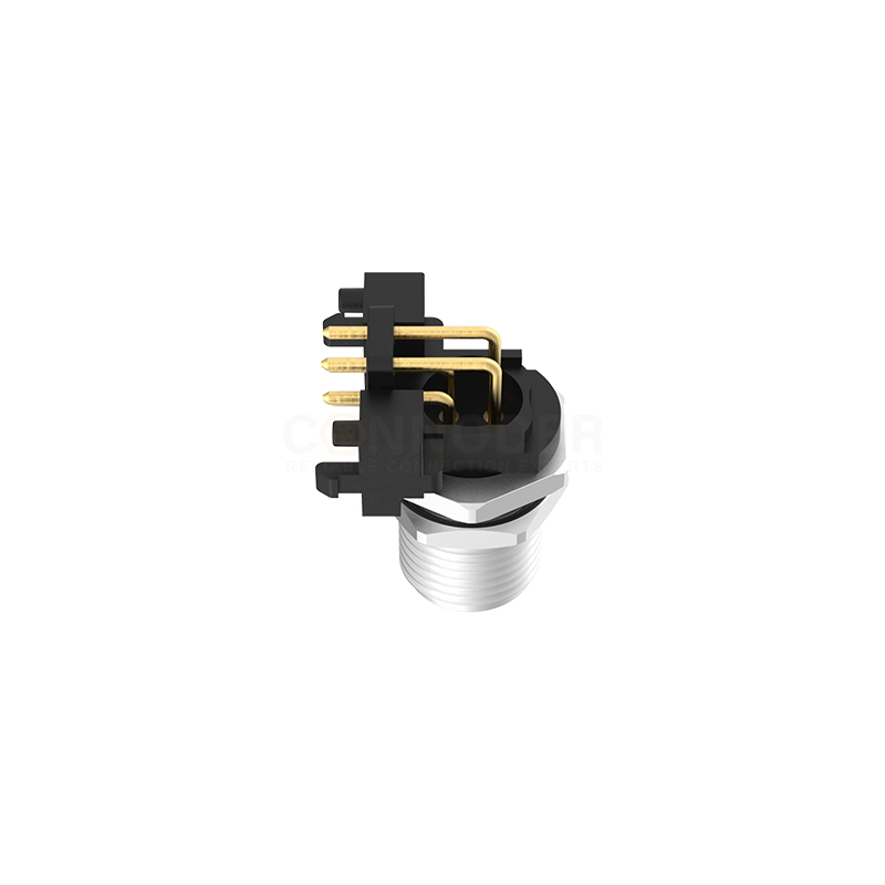 M12 D Coded Connectors Plate Rear Mount 4PIN Male Plug plate type M12*1 ...