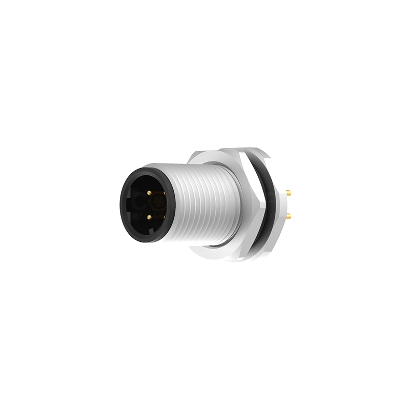 M12 D Coded Connectors Plate Rear Mount 4PIN Male Plug plate type M12*1