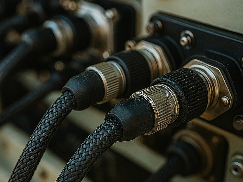 M12 圆形连接器安装在飞机的航空电子设备舱内