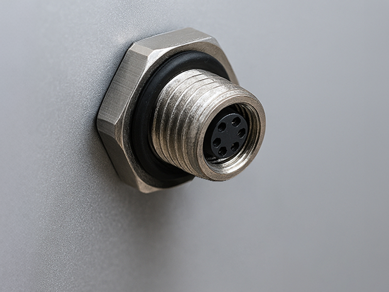 前置安装的螺纹锁定式 M12 面板连接器