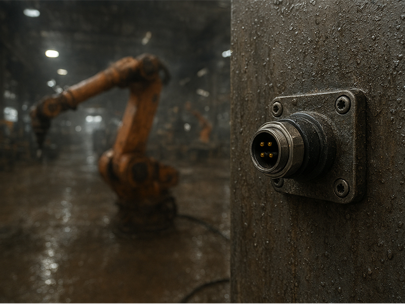 安装在机器上坚固的 M12 圆形连接器