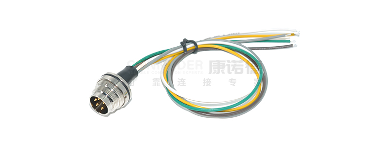 M16 Circular Connector Male, Rear - Mounted with Electronic Wire