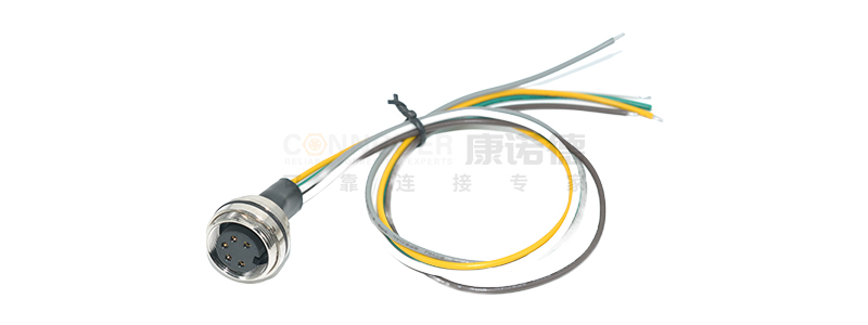 M16 Circular Connector Female, Rear - Mounted with Electronic Wire