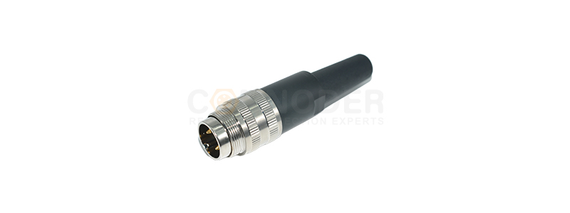 Male End of M16 Circular Connector, Wire - soldering Type with Metal Housing + Plastic Tail Tube