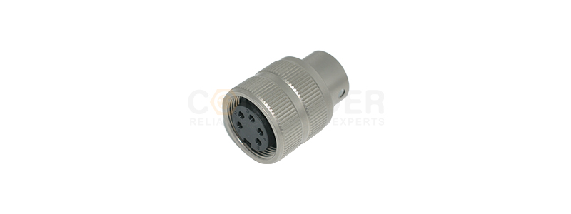 M16 Connector with Vertical Pre - molded Plug, Female, Long Welding Type