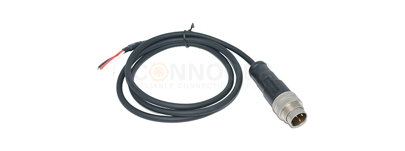 M16 Connecting Cable, Straight, Over - molded, Male Plug, Soldered - type, Unshielded
