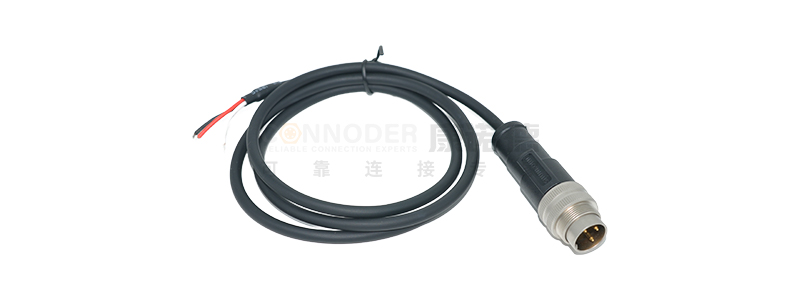 M16连接线直立包胶成型式公头焊接式-非屏蔽
