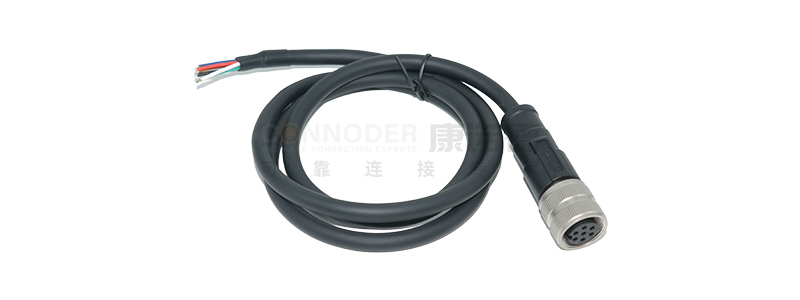 M16连接线直立包胶成型式母端焊接式- 非屏蔽