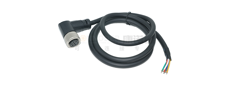  M16连接线弯脚90度包胶成型式母端焊接式- 非屏蔽