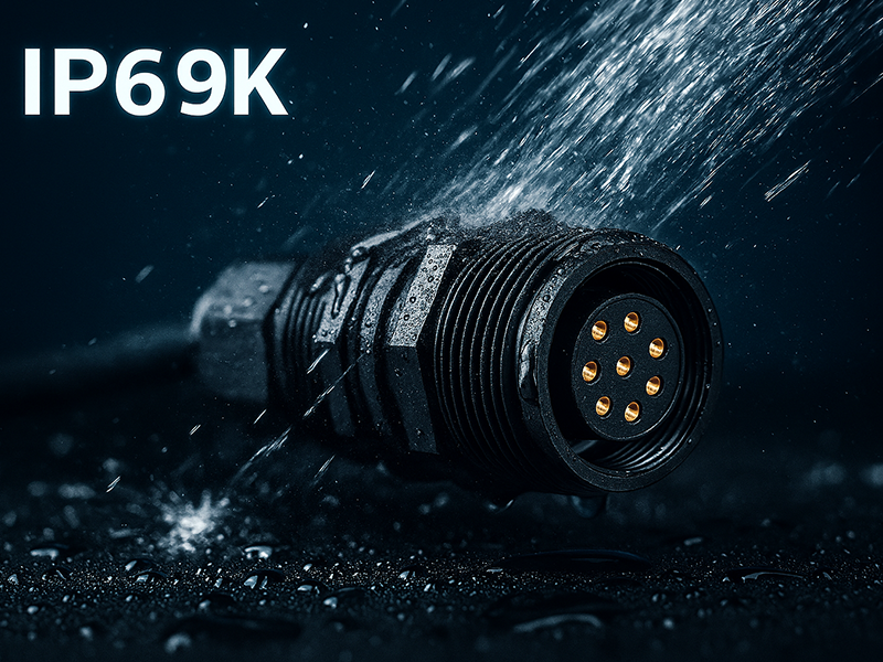 处于水雾环境下的 M16 圆形连接器