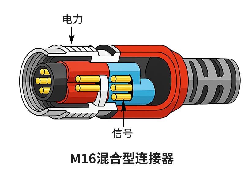 M16 圆形连接器剖面图