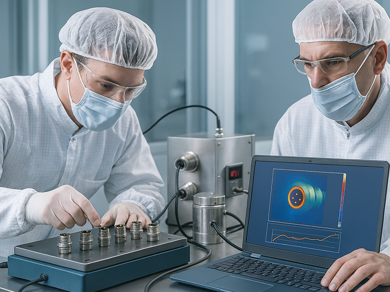 圆形连接器正在接受测试