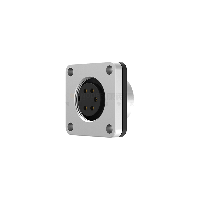 M16 Circular Connector Square Flange, 2 - 24PIN Female Solder Type, M16X0.75 Socket