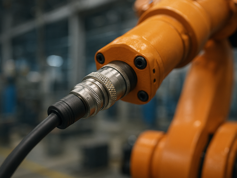 工业环境中机器人使用的 M16 连接器