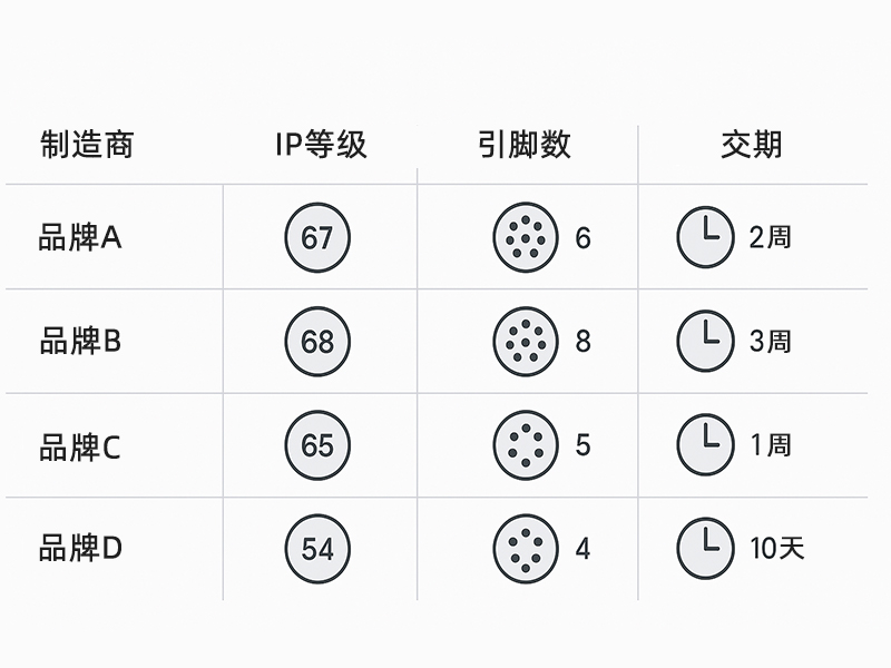 M16 圆形连接器规格对比