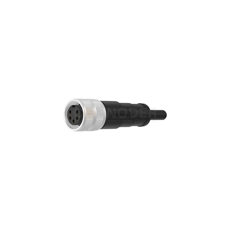 M16 connection line upright rubber-coated molded female connector welding type - unshielded