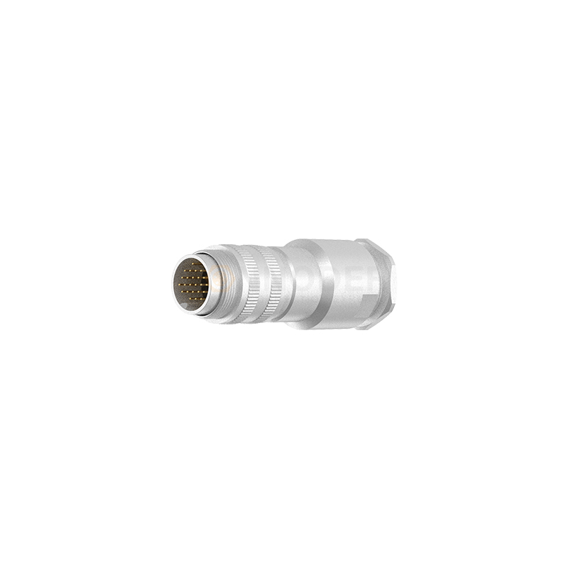 Male End of M16 Circular Connector, Wire - soldering Type, Bent - angle Zinc Alloy