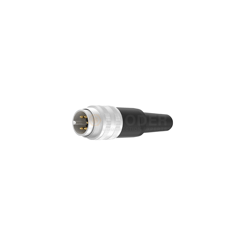 Male end of M16 circular connector: metal housing + plastic tail tube, 2 - 24 cores, wire - soldering type, M16*0.75